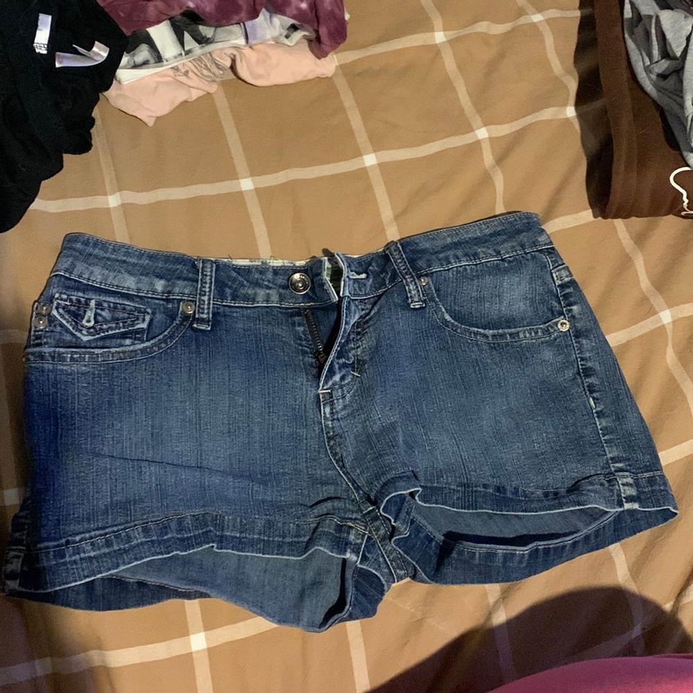 Dark Wash Low Rise Jean Shorts